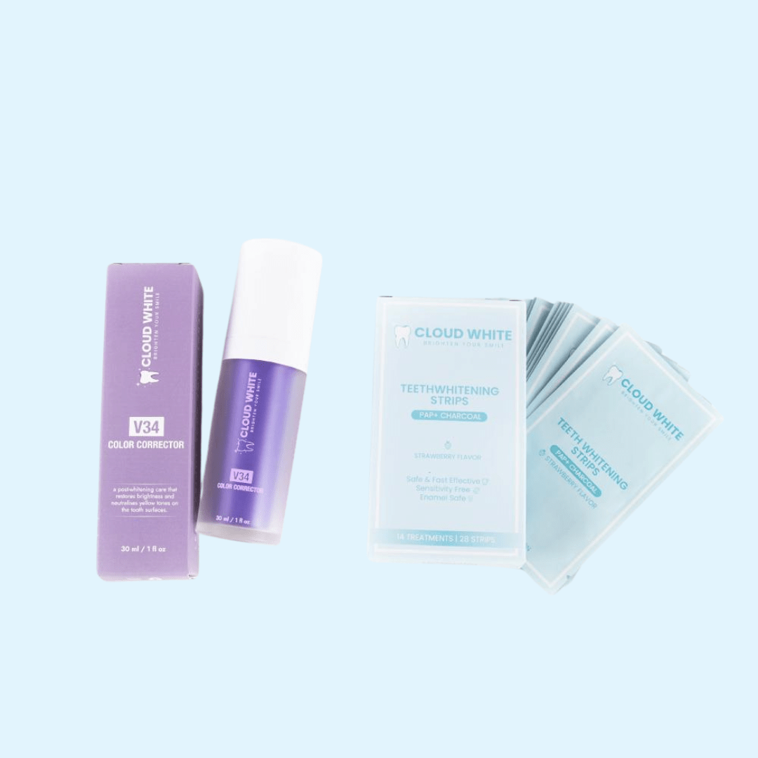 PAP+ Whitening strips & V34 color corrector serum - Combi Pack