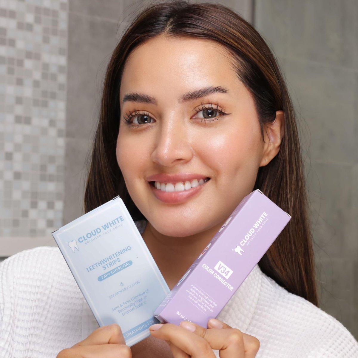 PAP+ Whitening strips & V34 color corrector serum - Combi Pack